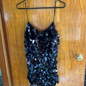 small black mini sequin dress